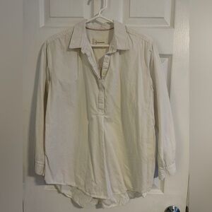 Anthropologie Cream Button-Up Blouse